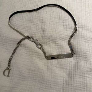 Dior Silver and Black Women's Chain Belt